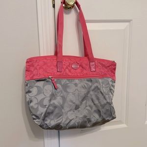 Coach - Large Hot Pink & Grey Tote